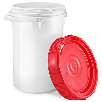 Screw Top Pail - 6.5 Gallon, Red Lid S-15637R