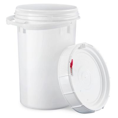 Pail, Plastic with Screw-Top Lid, 6 1/2 Gallon, Tamper Evident