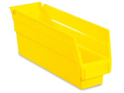 Plastic Shelf Bins - Yellow Plastic Organizing Bins