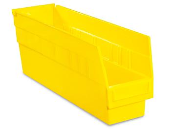 Plastic Shelf Bins - 4 x 18 x 6", Yellow S-15644Y