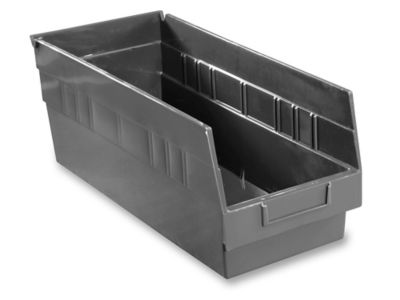 Plastic Shelf Bins - 7 x 18 x 6", Black S-15645BL