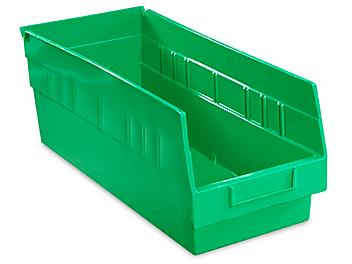 Plastic Shelf Bins - 7 x 18 x 6", Green S-15645G