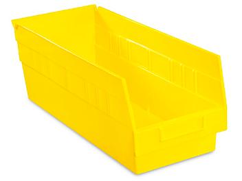 Plastic Shelf Bins - 7 x 18 x 6", Yellow S-15645Y