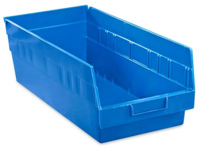Plastic Shelf Bins - 8 1/2 x 18 x 6", Blue S-15646BLU