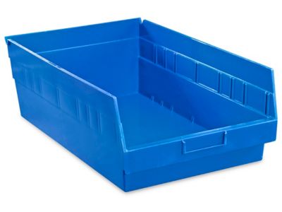 Shelf Bin Organizer - 36 x 18 x 39 with 11 x 18 x 4 Blue Bins