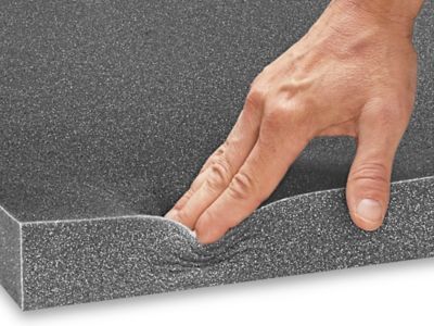 Plank Foam Without Adhesive - Non-Perfed, Charcoal, 48 x 96 x 1 - ULINE - 1 Bag of 2 - S-20811