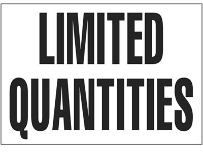 D.O.T. Placard - "Limited Quantities", Adhesive Vinyl, 7 x 10" S-15700