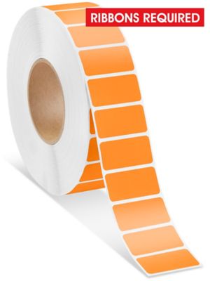 Industrial Thermal Transfer Labels - Orange, 2 x 1", Ribbons Required S-15723O