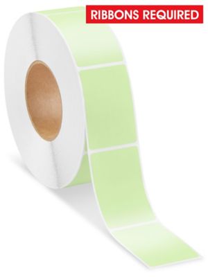 Industrial Thermal Transfer Labels - Green, 2 x 3