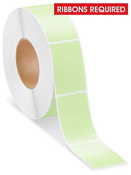 Industrial Thermal Transfer Labels - Green, 2 x 3", Ribbons Required S-15724G