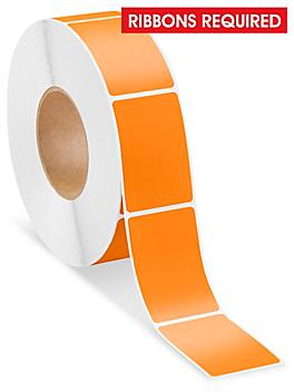 Industrial Thermal Transfer Labels - Orange, 2 x 3", Ribbons Required S-15724O