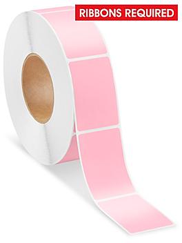 Industrial Thermal Transfer Labels - Pink, 2 x 3", Ribbons Required S-15724P