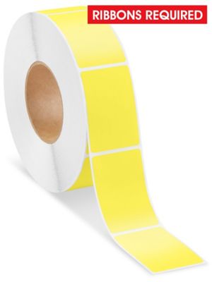 Industrial Thermal Transfer Labels - Yellow, 2 x 3", Ribbons Required S-15724Y