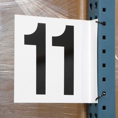 L-Shaped Numbered Aisle Signs - 12 x 12"