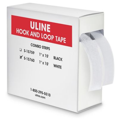Uline Hook and Loop Strips Combo Pack - 1 x 15', White
