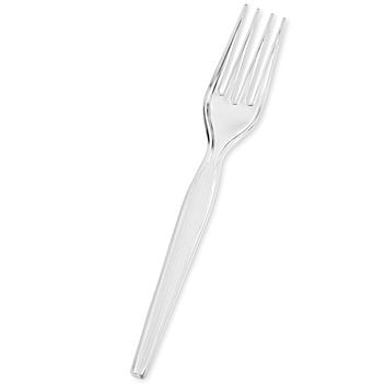 Uline Plastic Forks Bulk Pack - Heavy Weight, Clear S-15783C