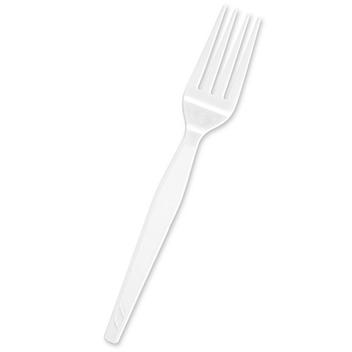 Uline Plastic Forks Bulk Pack - Heavyweight, White S-15783W