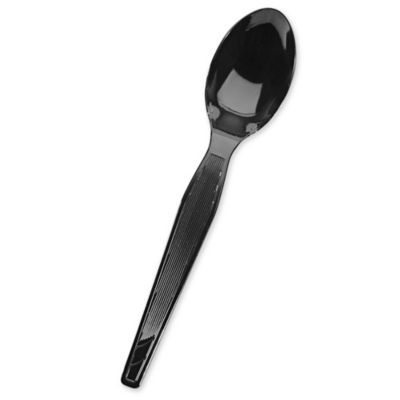 Uline Plastic Spoons Bulk Pack - Heavyweight, Black