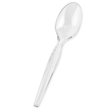 Uline Plastic Spoons Bulk Pack - Heavy Weight, Clear S-15785C