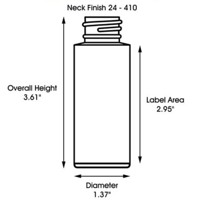 Natural Cylinder Bottles - 2 oz, Flip Top Cap S-15845 - Uline