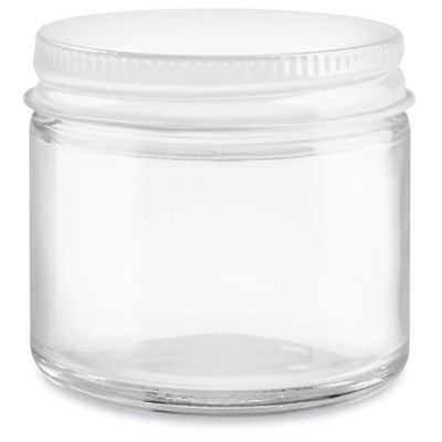 Clear Straight-Sided Glass Jars - 2 oz, Metal Cap