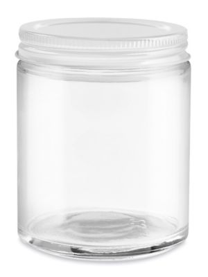  Clear Straight-Sided Glass Jars - 6 oz, Metal Cap