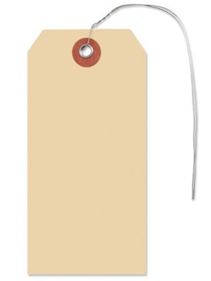 Etiquetas Colgantes Manila para Envíos - #5, 4 3/4 x 2 3/8", Con Alambre, Metal Eyelet S-15867PW