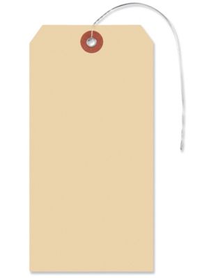 Manila Shipping Tags 8, 6 1/4 x 3 1/8", Prewired, Metal Eyelet S