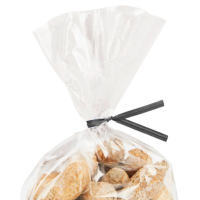 Paper Pre-Cut Twist Ties - 4", Black S-15874BL