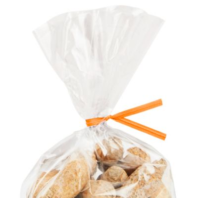 Paper Pre-Cut Twist Ties - 4", Orange S-15874O