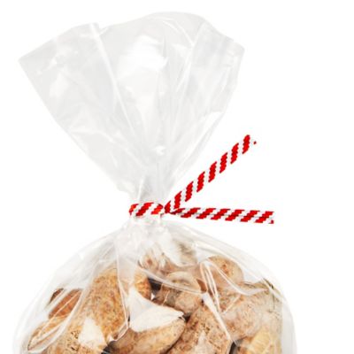 Paper Pre-Cut Twist Ties - 4", Red/White S-15874RW