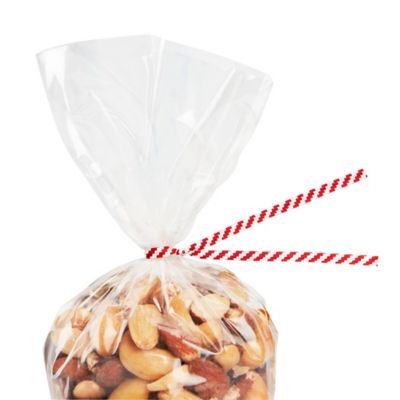 Paper Pre-Cut Twist Ties - 7", Red/White S-15875RW