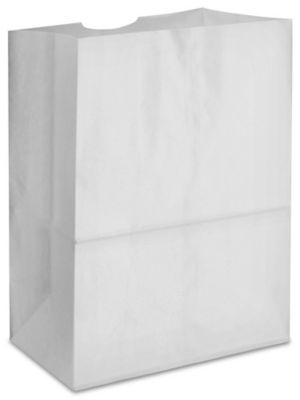 Paper Grocery Bags - 12 x 7 x 17", 1/6 Barrel, White S-15883