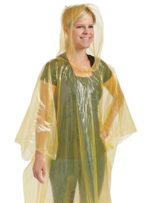 Disposable Ponchos - Yellow S-15898Y - Uline