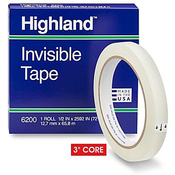 3M 6200 Highland&trade; Invisible Tape - 1/2" x 72 yds S-15999