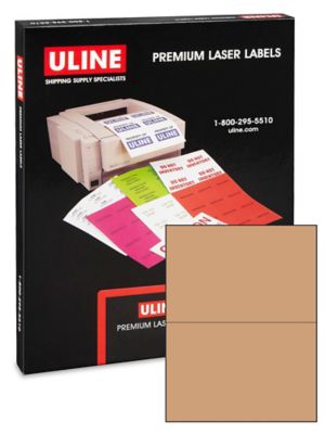 Uline Laser Labels - Kraft, 8 1/2 x 5 1/2" S-16087