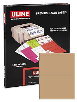 Uline Laser Labels - Kraft, 8 1/2 x 5 1/2" S-16087