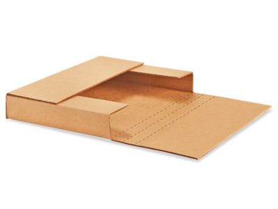 9 5/8 x 6 5/8 x 1 1/4" Kraft Easy-Fold Mailers S-1612