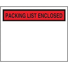 "Packing List Enclosed" Banner Envelopes - Red, 4 1/2 x 5 1/2"