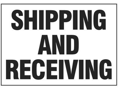 "Shipping and Receiving" Sign Vinyl, AdhesiveBacked S16154V Uline