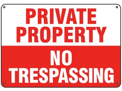 Private Property No Trespassing Sign Plastic S 16156p Uline