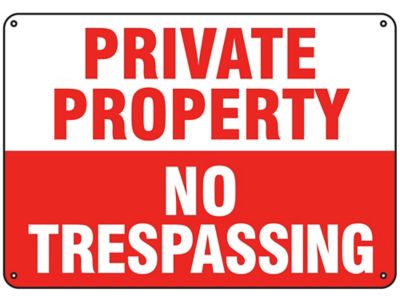 Private Property No Trespassing Sign Plastic S 16156p Uline 9966