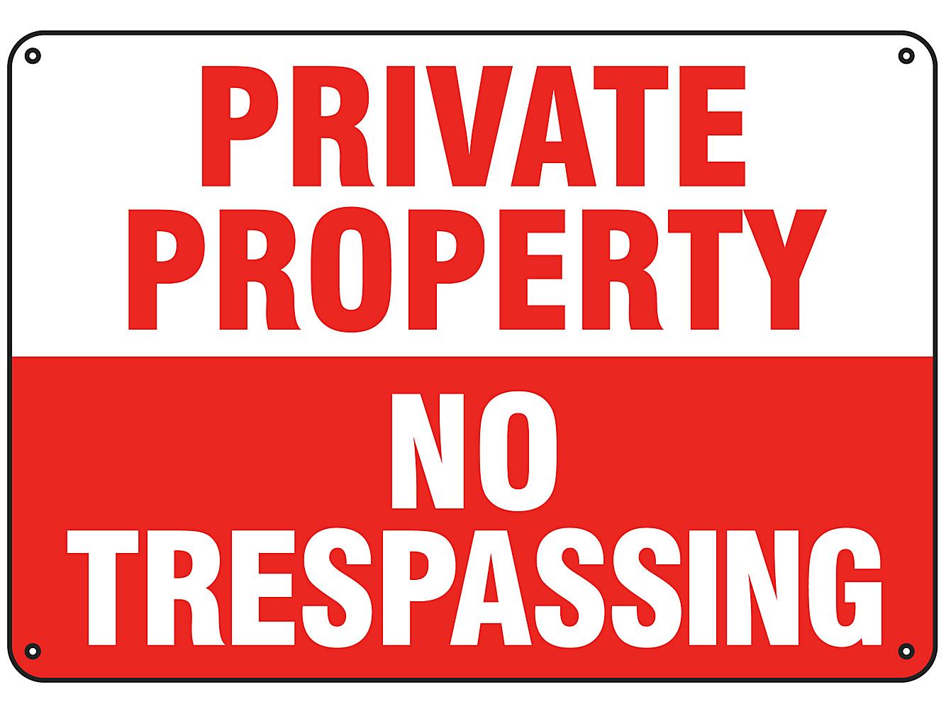 POSTED PRIVATE PROPERTY NO TRESPASSING-11" x 11" Styrene Sign Lot of 6 