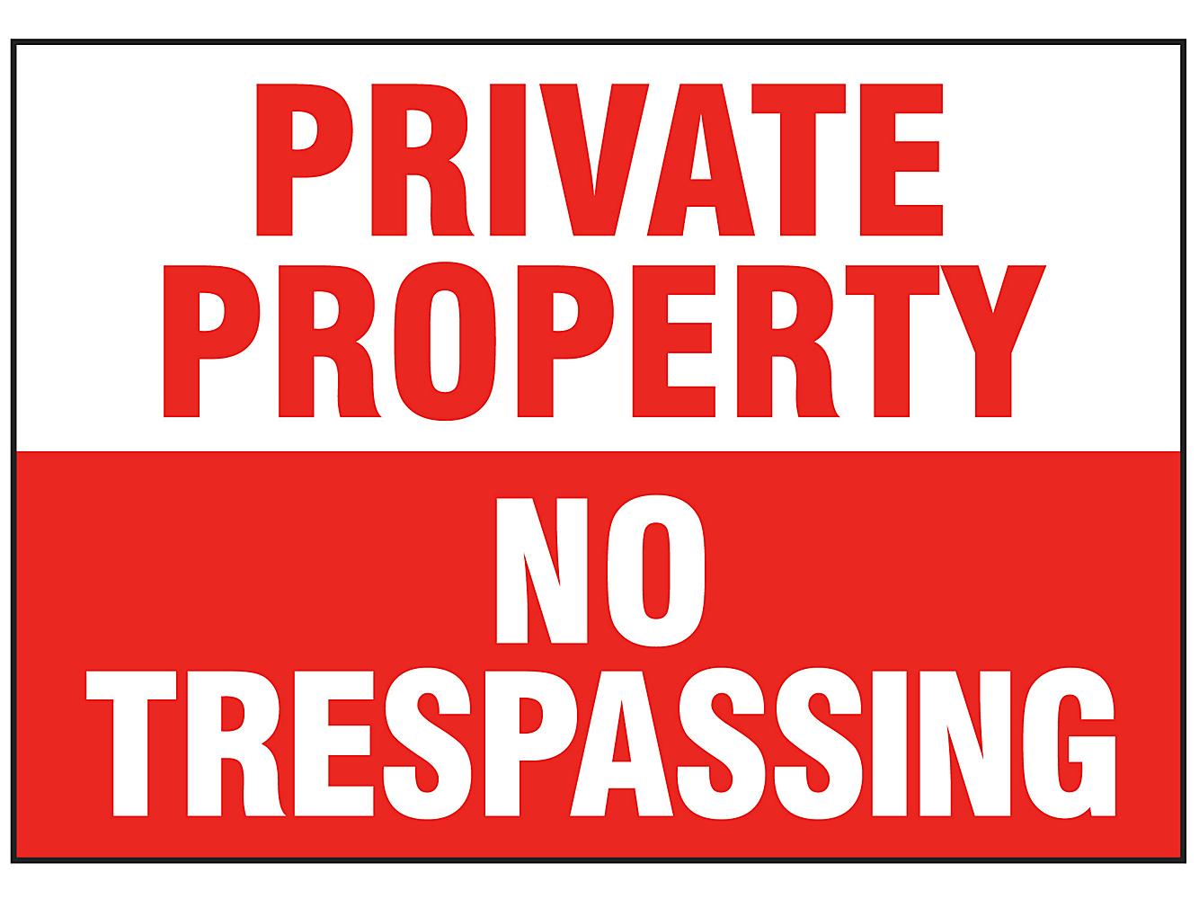 PRIVATE PROPERTY NO TRESPASSING Sign Plastic Stickers Safety Signs Decal 20x15cm 