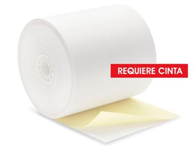 Papel para Caja Registradora - 2 Hojas Sin Papel Pasante - 3" x 90' S-16165
