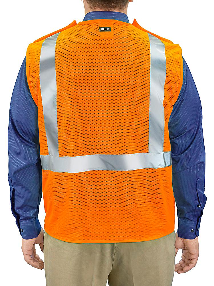 Class 2 Breakaway Hi-Vis Safety Vest - Orange, L/XL