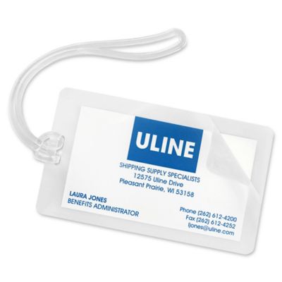 Luggage/ID Tag Laminating Pouches - Glossy, 10 Mil S-16233 - Uline