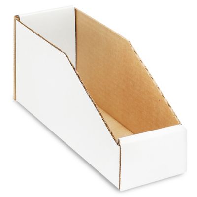 White Corrugated Parts Bins - 3 x 9 x 4 1/2" S-16264