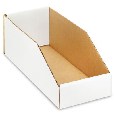 White Corrugated Parts Bins - 5 x 12 x 4 1/2" S-16265