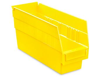 Plastic Shelf Bins - 4 x 12 x 6", Yellow S-16275Y